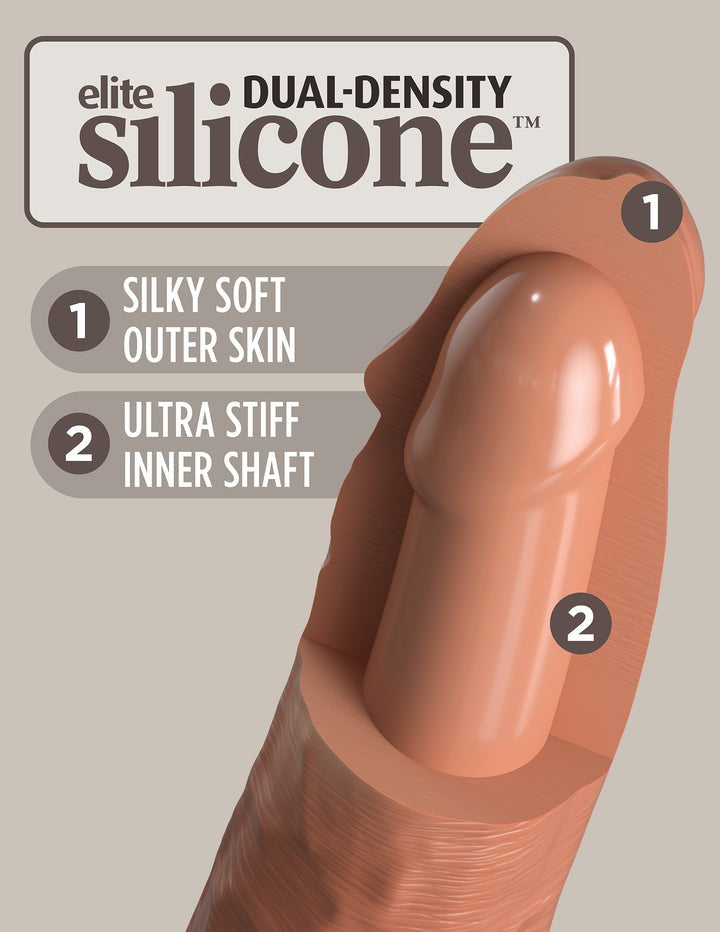 King Cock Elite 8'' Dual Density Cock TAN Realistic Dildo Suction Cup Sex Toy