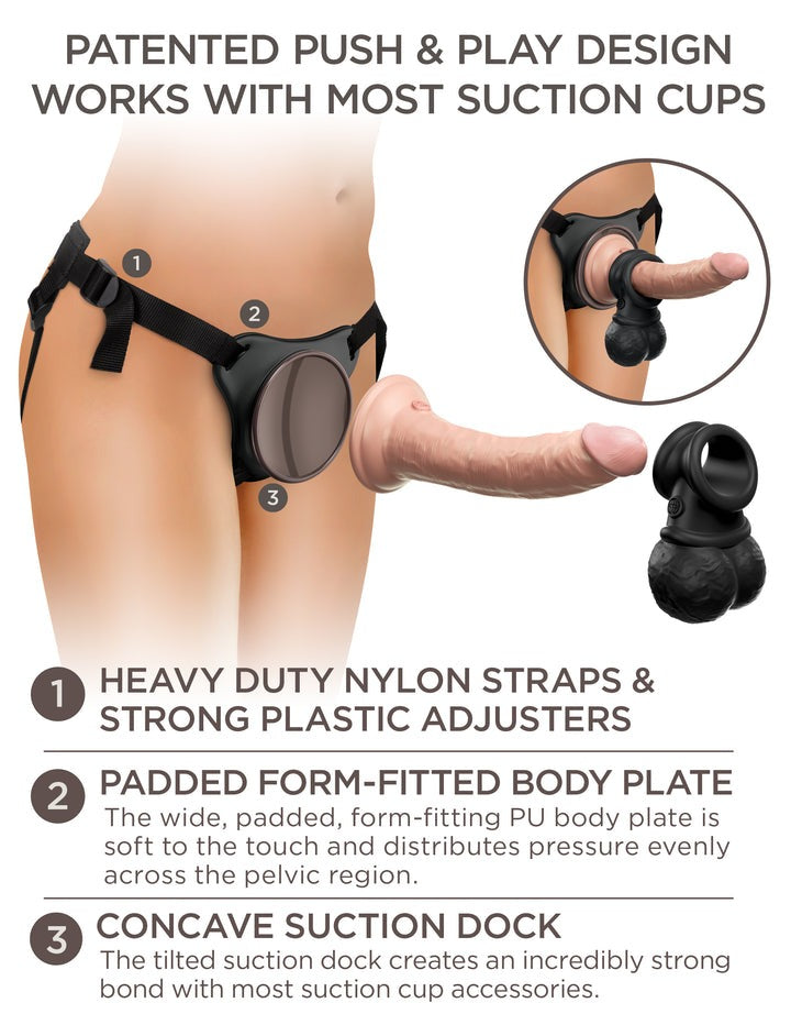 King Cock Elite Ultimate Vibrating Body Dock Kit Strap-On Harness Set Sex Toy