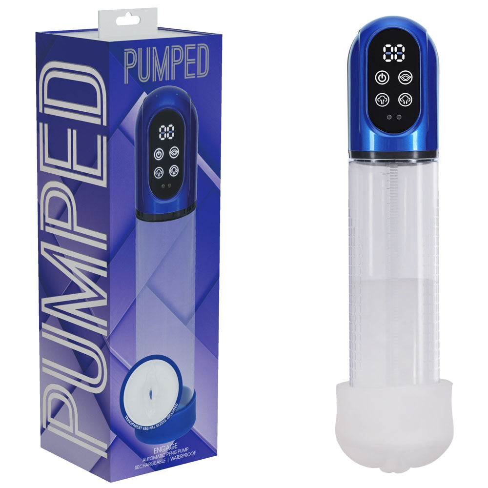 PUMPED Engage Automatic Penis Pump - Blue