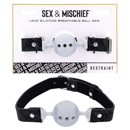 Sex & Mischief Lace Silicone Breathable Ball Gag