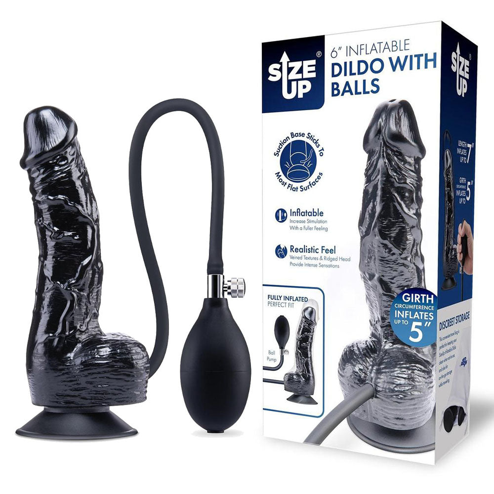 Size Up 6 Inch Inflatable Dildo with Balls