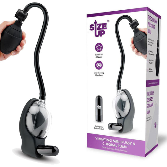 Size Up Vibrating Mini Pussy & Clitoral Pump