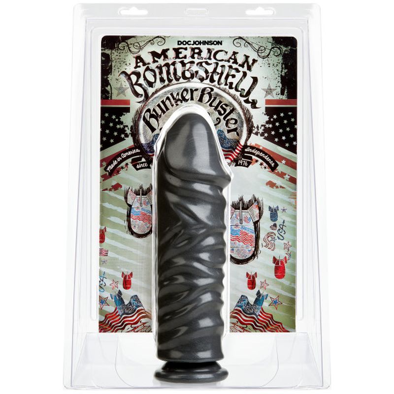 American Bombshell Bunker Buster 10.7in Anal Dildo Gun Metal