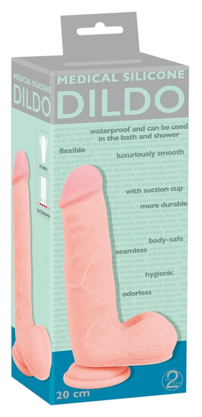 Medical Silicone 8" Dildo - Flesh