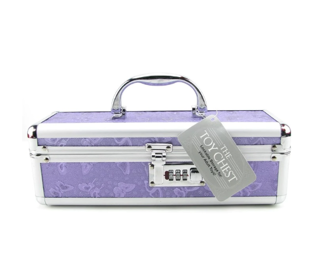 BMS Lockable KEYLESS Vibrator Case Sex Toy Storage Trunk Chest Purple