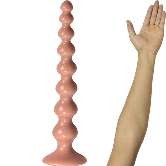 Bebuzzed Beadz 14.1” Anal Plug Dildo Flesh