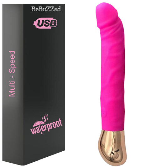 Bebuzzed Giddy Realistic Veined Vibrator USB Rechargeable Pink