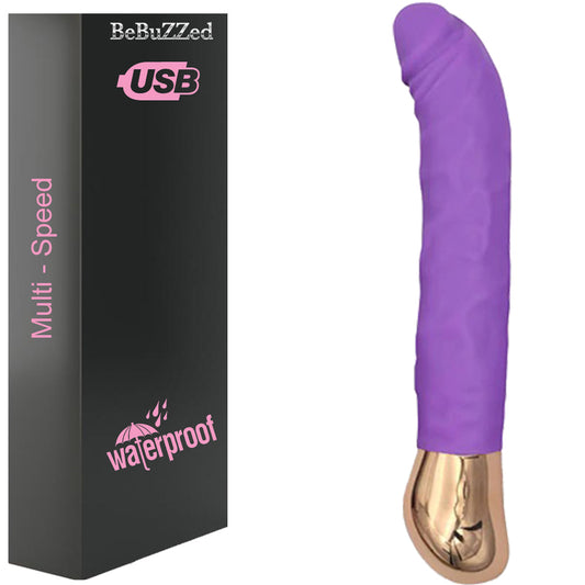 Bebuzzed Giddy Realistic Veined Vibrator USB Rechargeable Purple