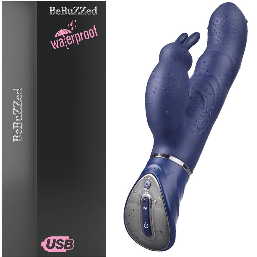 Bebuzzed Greedy 9.4" Vibe Rechargeable Rabbit Vibrator Purple