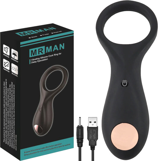 Bebuzzed Mr Man Vibrating Cock Ring USB Couples Penis Ring