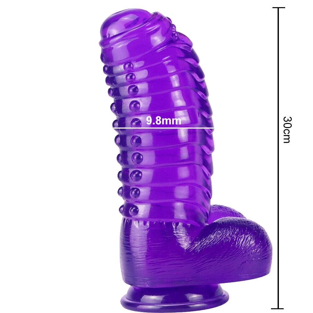 Bebuzzed Big Boy Giant Anal Plug Fat 11.8" Dildo Purple