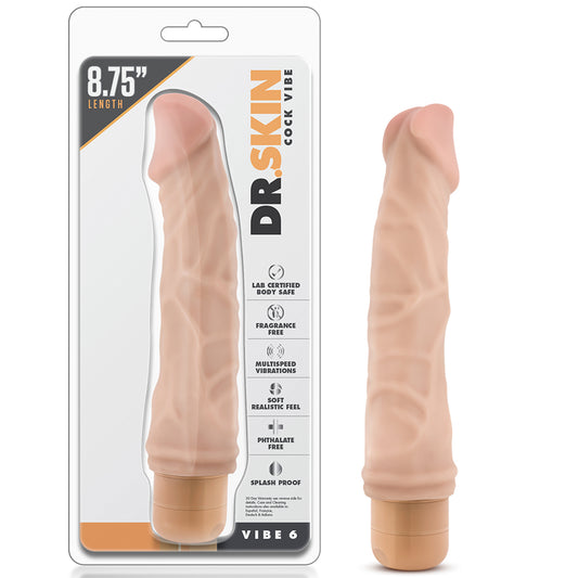 8.75" Blush Dr Skin Cock Vibe 6 Vibrating Realistic Dildo Vibrator Sex Toy