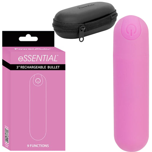 Essential 3" Rechargeable Bullet - Pink with Storage Case