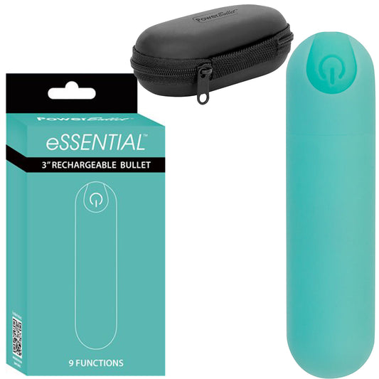 Essential 3" Rechargeable Bullet - Teal with Storage Case