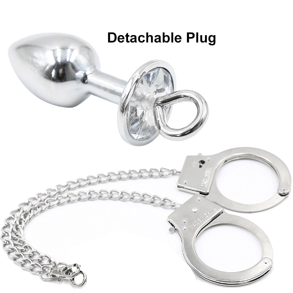Buttcuff Anal Butt Plug BDSM Handcuffs Metal Restraints Couples Adult Sex Toy