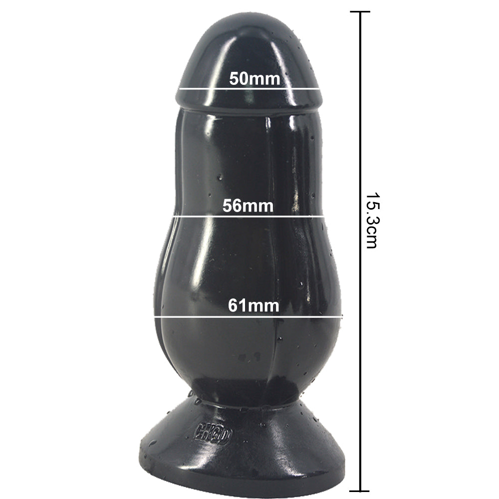 FAAK-CHGD016 Fat Anal Plug Dildo Dong Black - BEBUZZED