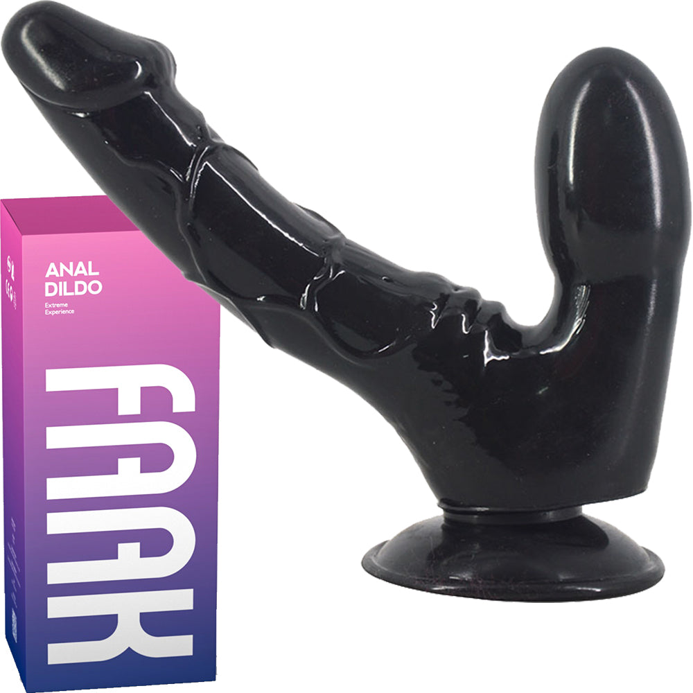 FAAK-CHGD025 Realistic Double Anal Dildo Dong Black - BEBUZZED