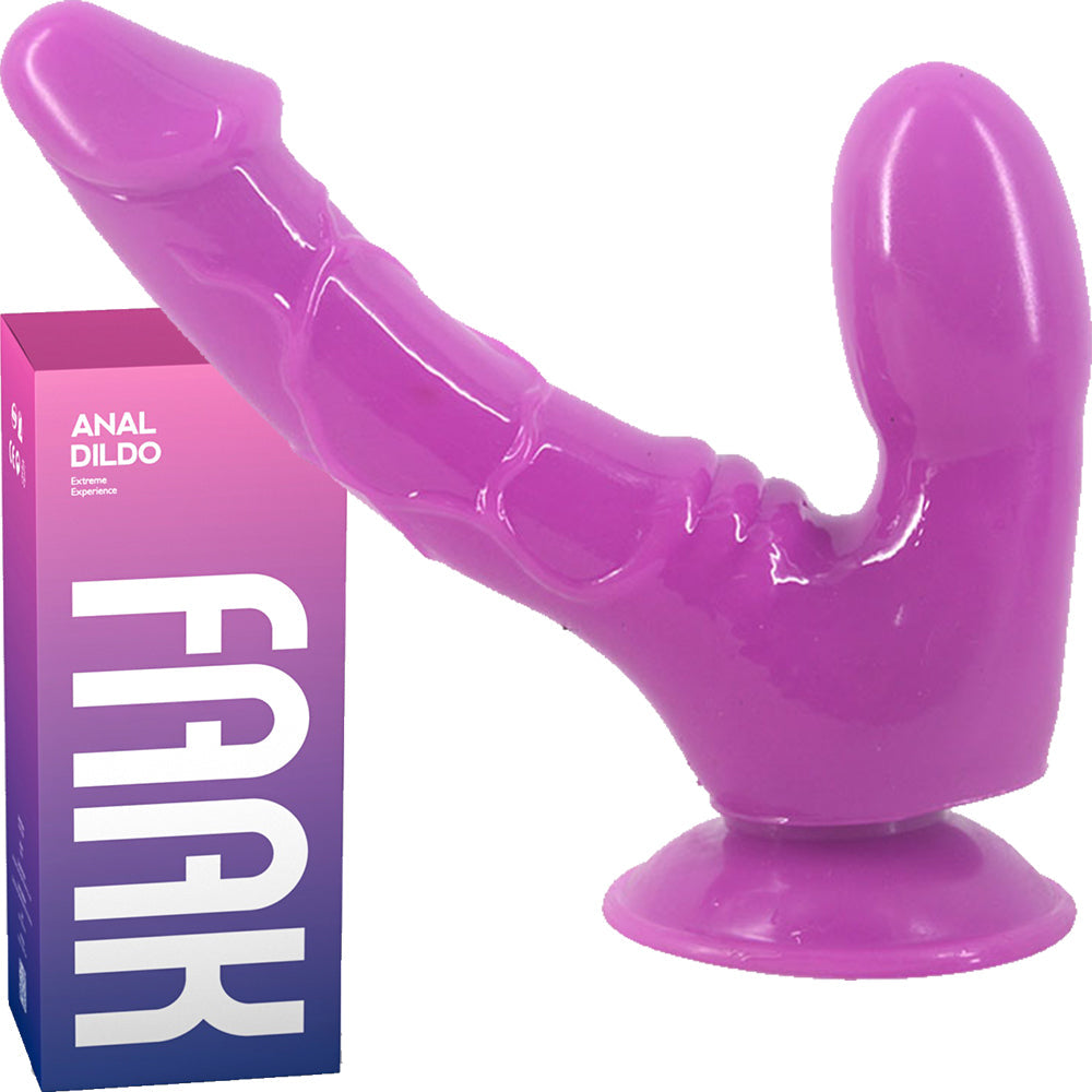 FAAK-CHGD025 Realistic Double Anal Dildo Dong Purple - BEBUZZED