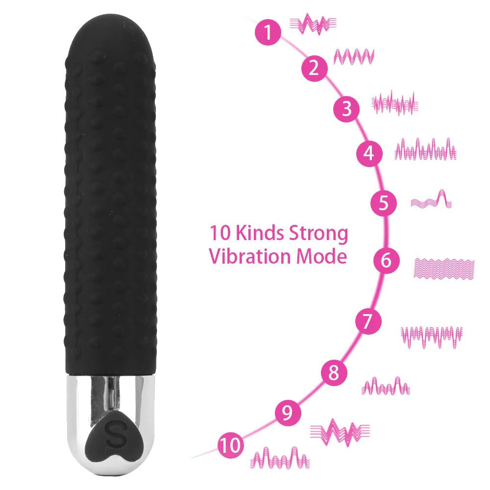 Bebuzzed Cloe Bullet G Spot Textured Dots Vibrator USB Rechargeable Black