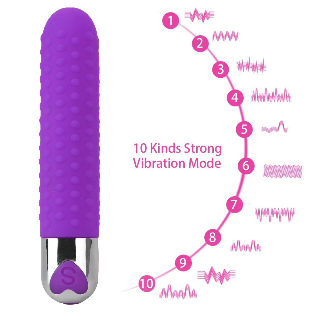 Bebuzzed Cloe Bullet G Spot Textured Beaded Vibrator USB Rechargeable Purple