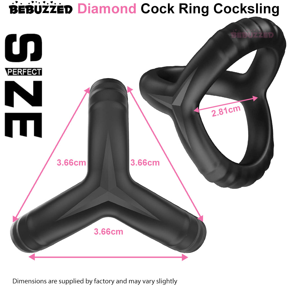 Diamond Cocksling 3-Loop Cock Ring Couples Erection Aid Sling Couples Sex Toy