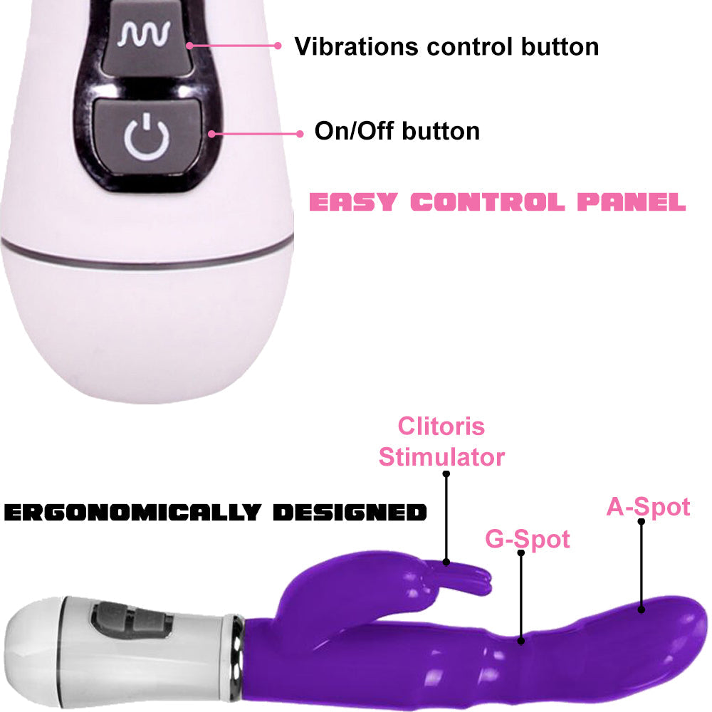 Bebuzzed Eve G-Spot Rabbit Vibrator Battery Powered Purple