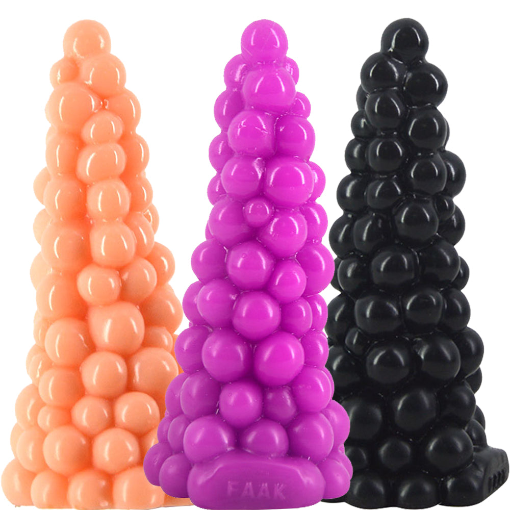 FAAK 20 Grapes 6.2" Anal Plug Beaded Textured Butt Dildo Beads Fat Adult Sex Toy
