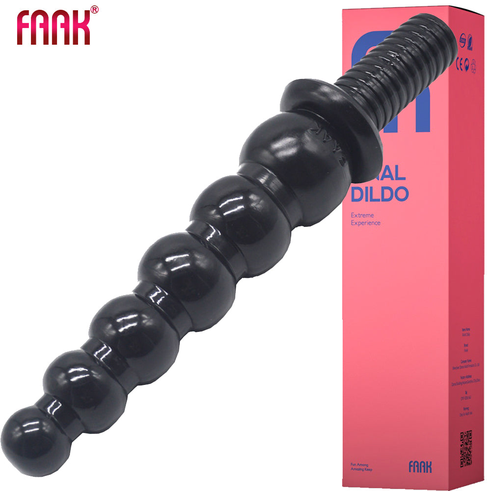 FAAK 14.2” Thrusting Handle Anal Plug 36cm Veined Dildo Huge Fat Adult Sex Toy