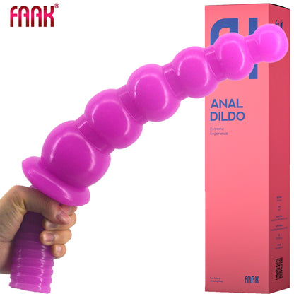 FAAK 14.2” Thrusting Handle Anal Plug 36cm Veined Dildo Huge Fat Adult Sex Toy
