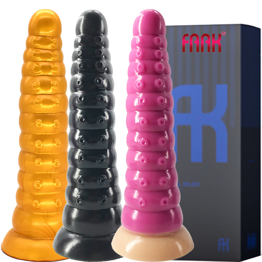 FAAK G121 Large Dildo Liquid Silicone Ridged Alien Tentacle Anal Plug Sex Toy