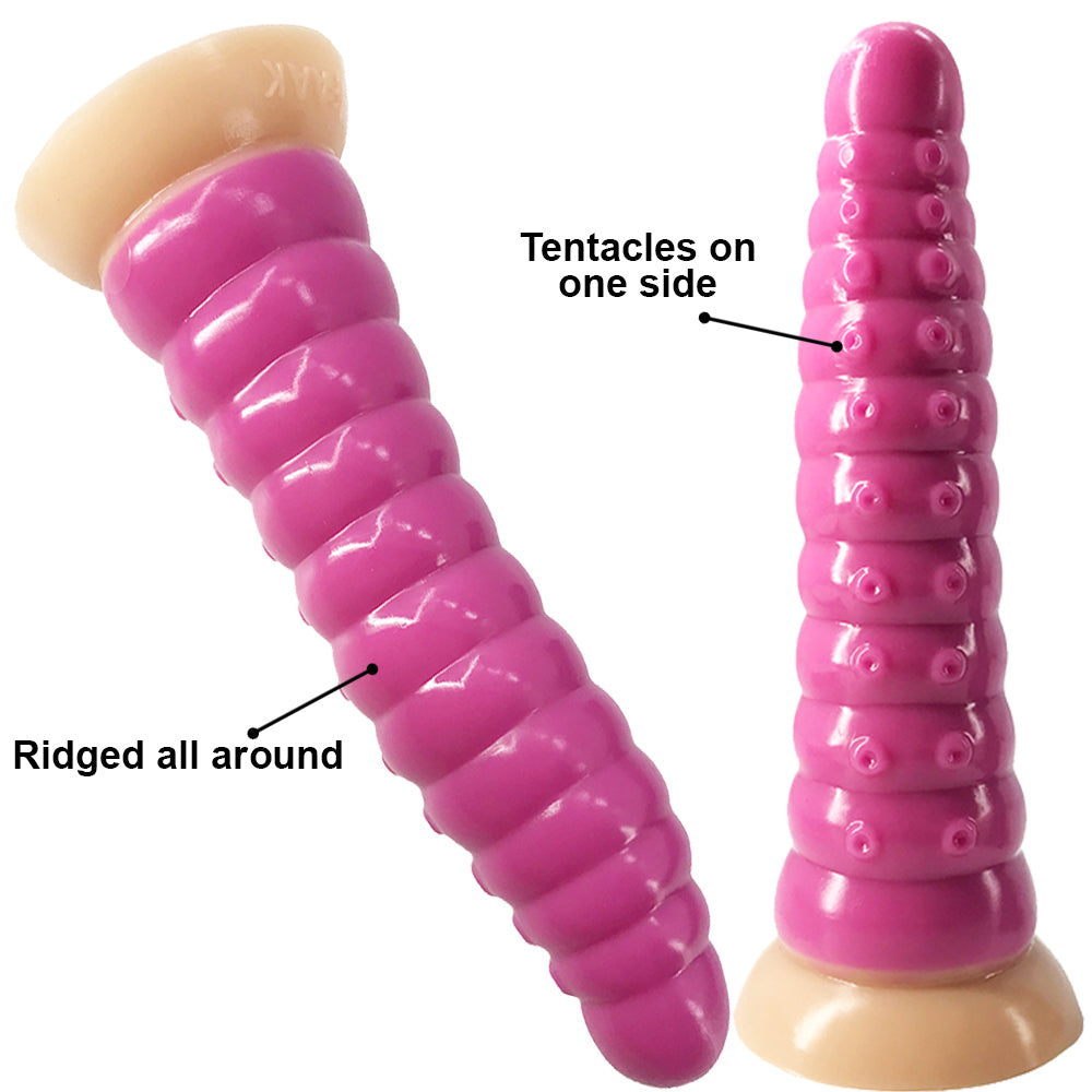 FAAK G121 Large Dildo Liquid Silicone Ridged Alien Tentacle Anal Plug Sex Toy