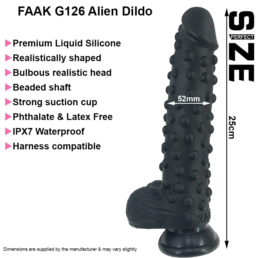 FAAK G126 Large Realistic Dildo Silicone Beaded Alien XL Dong Anal Adult Sex Toy