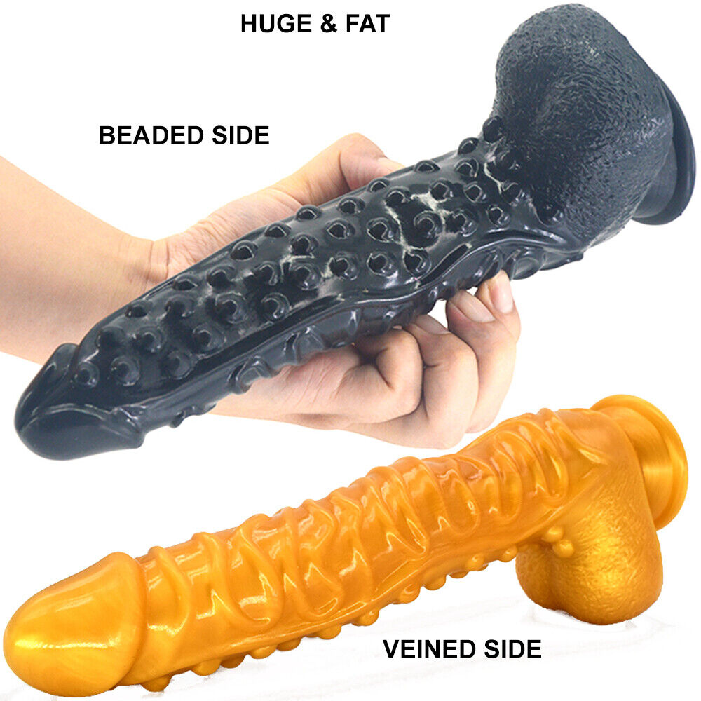 FAAK G130 Large 10.3" Textured Anal Dildo Liquid Silicone Dong Alien Sex Toy