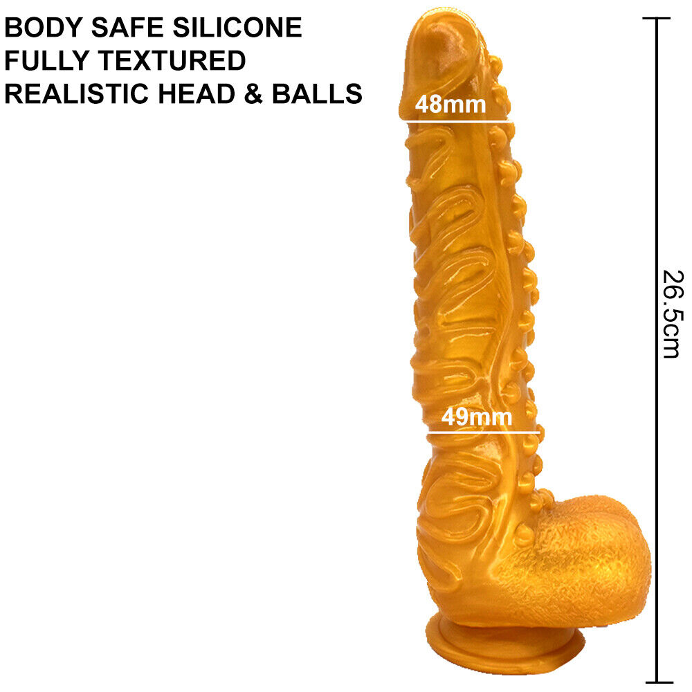 FAAK G130 Large 10.3" Textured Anal Dildo Liquid Silicone Dong Alien Sex Toy