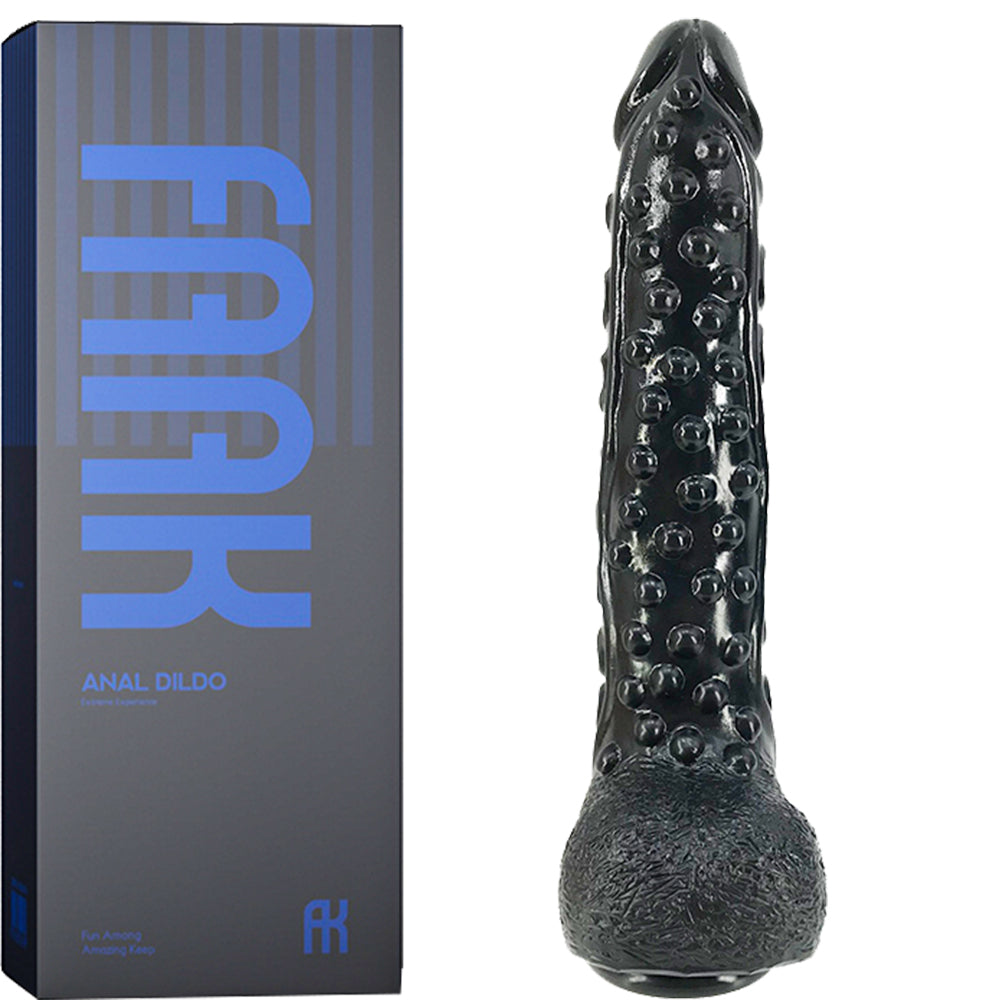 FAAK G130 Large 10.3" Textured Anal Dildo Liquid Silicone Dong Alien Sex Toy