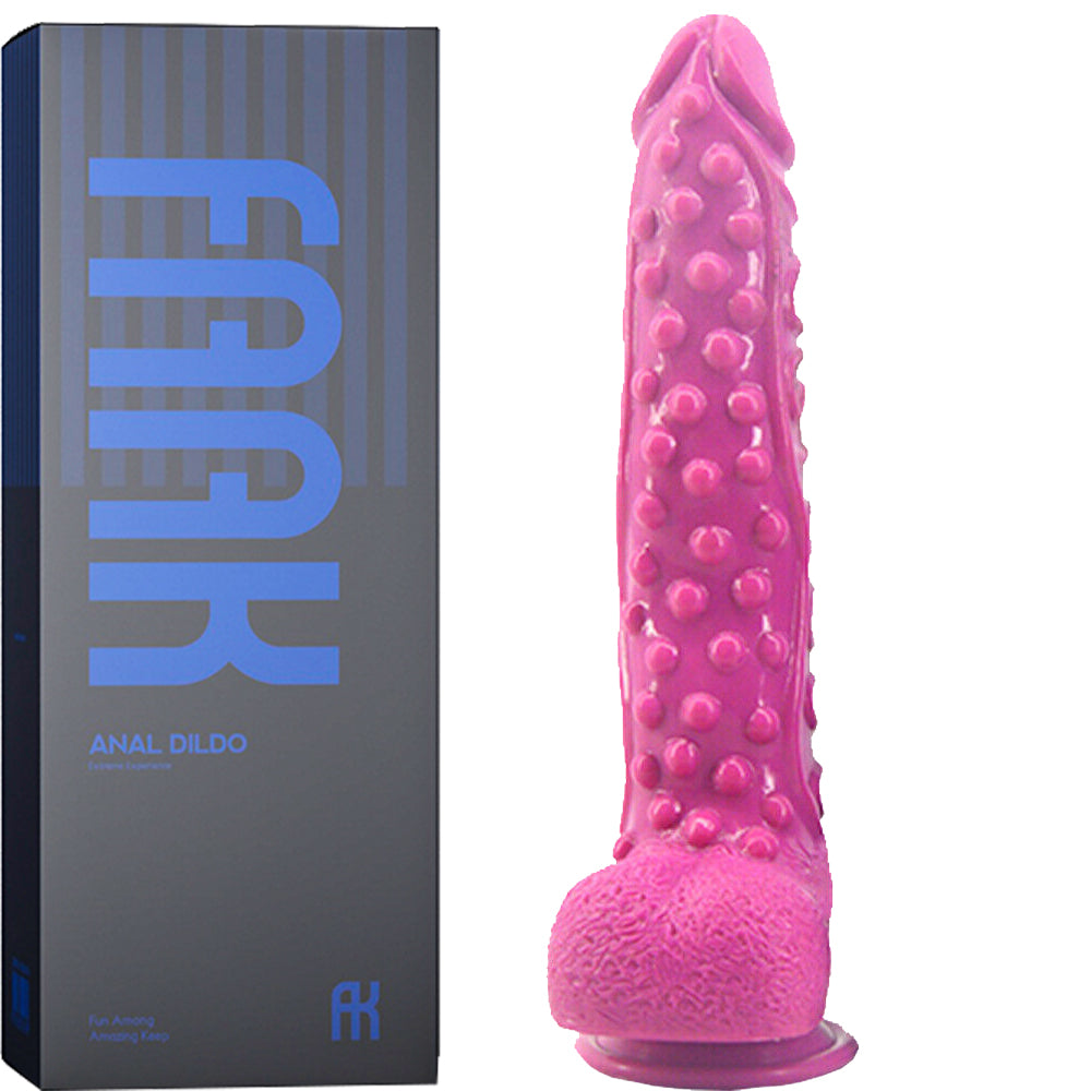 FAAK G130 Large 10.3" Textured Anal Dildo Liquid Silicone Dong Alien Sex Toy