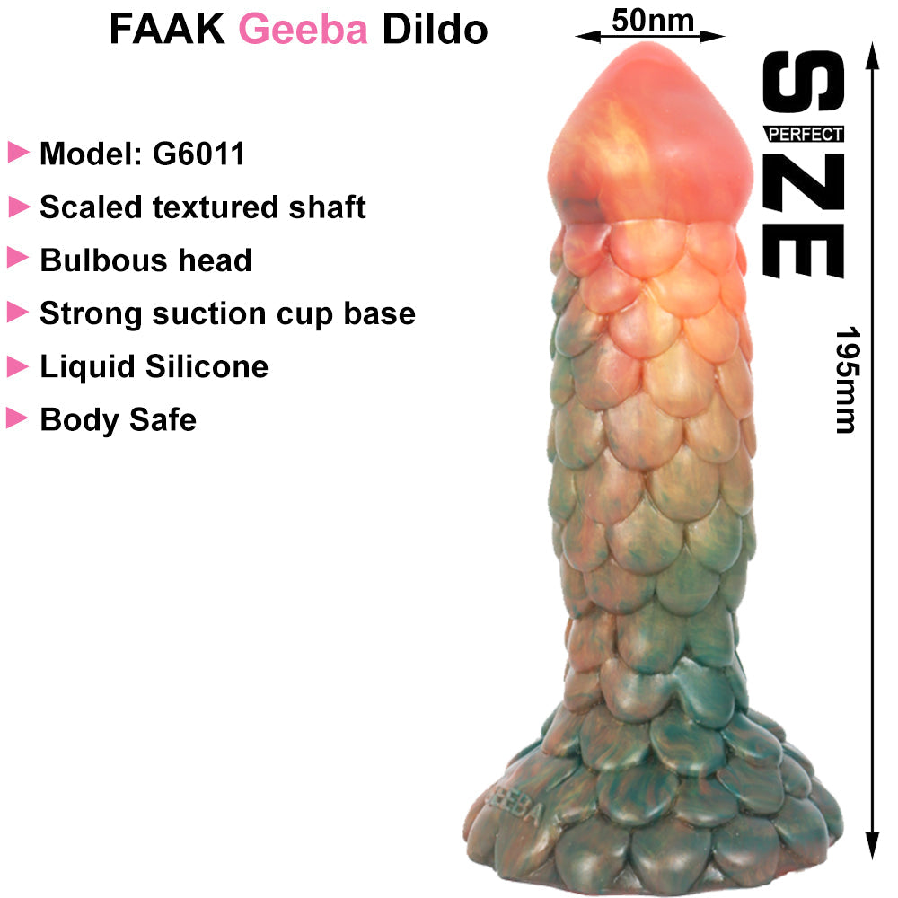 FAAK Geeba G6011 Liquid Silicone Dildo Anal Butt Plug Alien Scaled Sex Toy