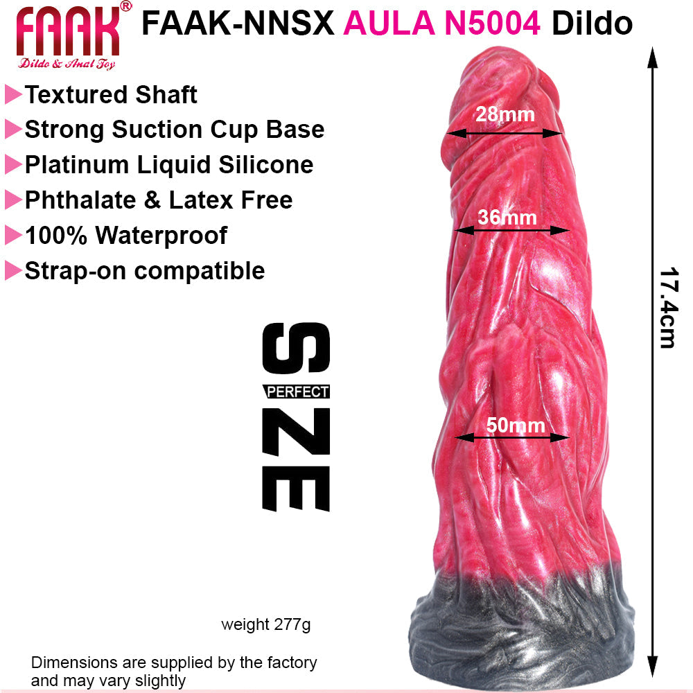 FAAK AULA N5004 Liquid Silicone Dildo Large Veined Anal Plug