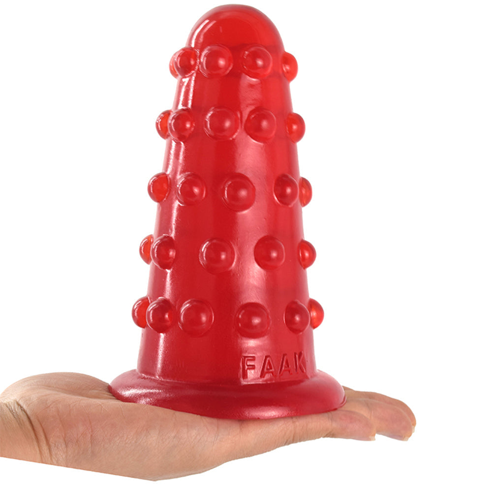FAAK-74 Huge Thick Dotted Anal Dildo Plug Red