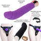 Bebuzzed Giddy Set Realistic Veined Vibrator USB Rechargeable Purple and Harness