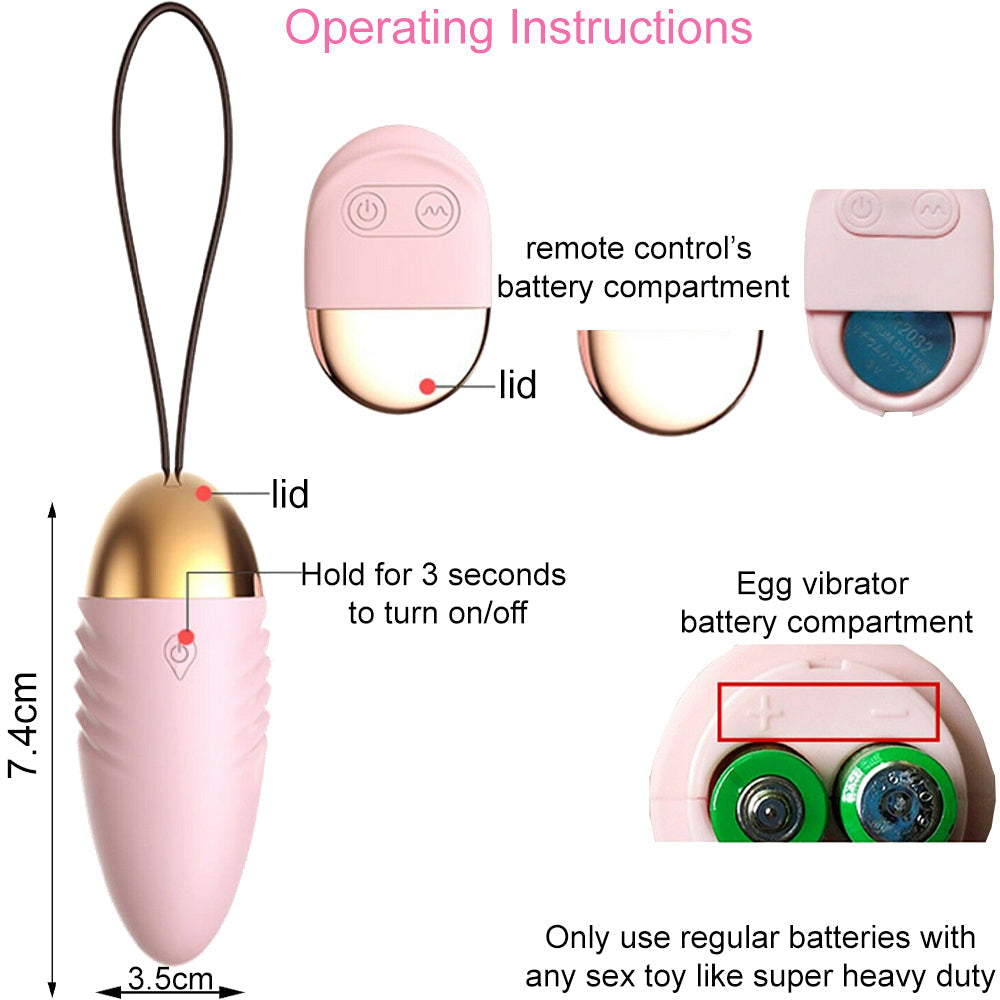Bebuzzed Gina Vibrator Egg Kegel Ball Remote Controlled Pink