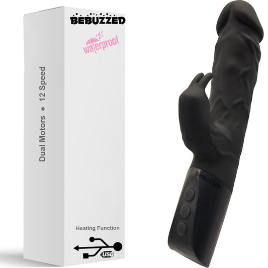 Bebuzzed Harper Heated G-Spot Rabbit Vibrator USB Rechargeable Black