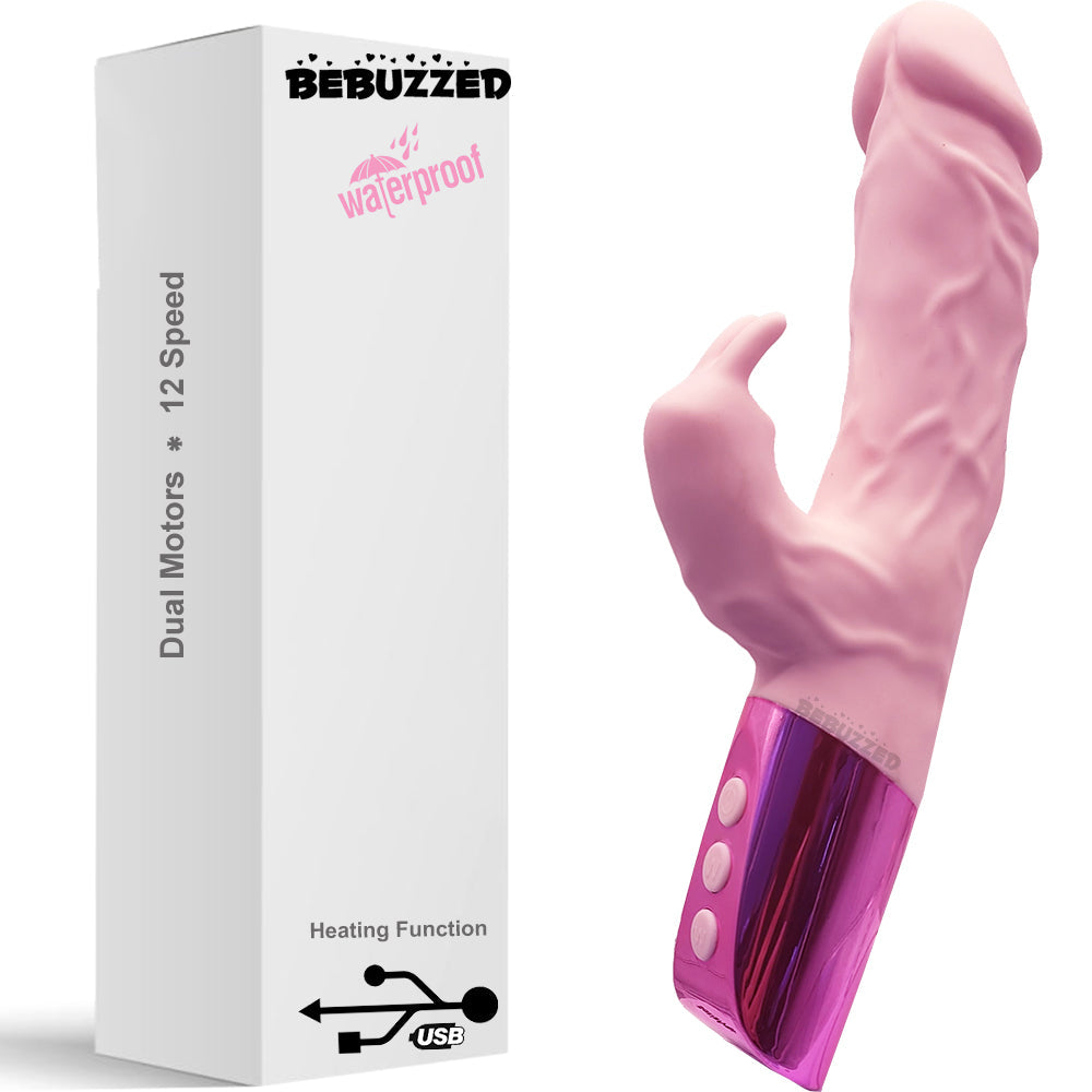Bebuzzed Harper Heated G-Spot Rabbit Vibrator USB Rechargeable Pink