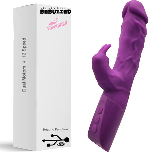 Bebuzzed Harper Heated G-Spot Rabbit Vibrator USB Rechargeable Purple