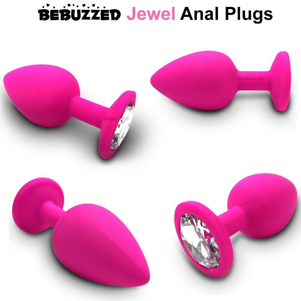Jewel Anal Plug Butt Crystal Gem Stud Tear Drop Silicone Plugs Adult Sex Toy