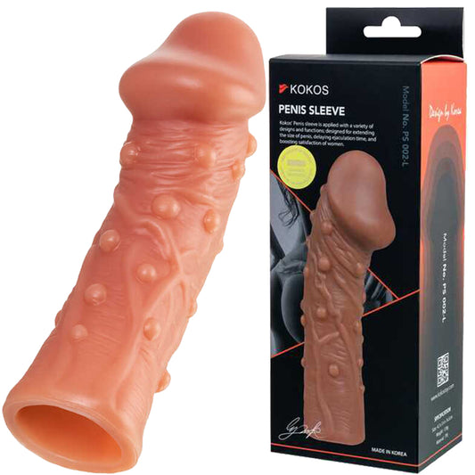 Kokos Penis Sleeve 2 Penis Extender Erection Aid Couples Sex Toy Extension Dildo