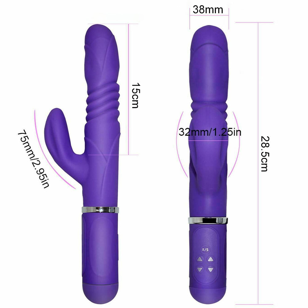 Libo Thrusting Rotating G-Spot Rabbit Vibrator Rechargeable Dildo Purple
