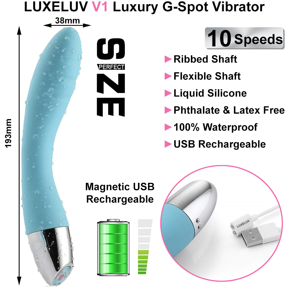 Luxeluv V1 Luxury G Spot Vibrator 10-Speed USB Rechargeable Luxury Sex Vibe
