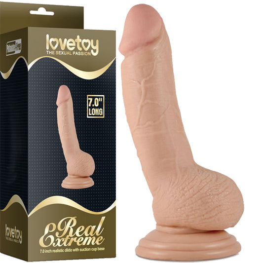 Lovetoy Real Extreme 7'' Realistic Dildo Suction-Cup Balls