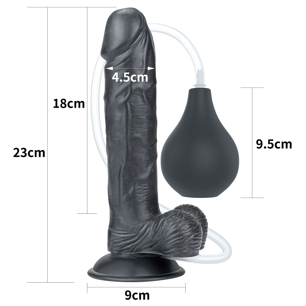 LOVETOY Squirt Extreme 9" Squirting Dildo Realistic Ejaculating Dong Black